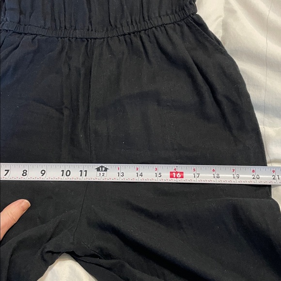 Old Navy | Black | Ruffle | Linen Blend |Sleeveless | Cropped | Romper  | Size S - Picture 13 of 16
